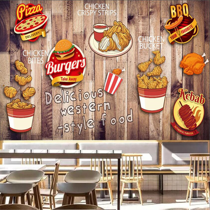 Food Snacks Background - 사용자 정의 프라이드 치킨 버거 벽지