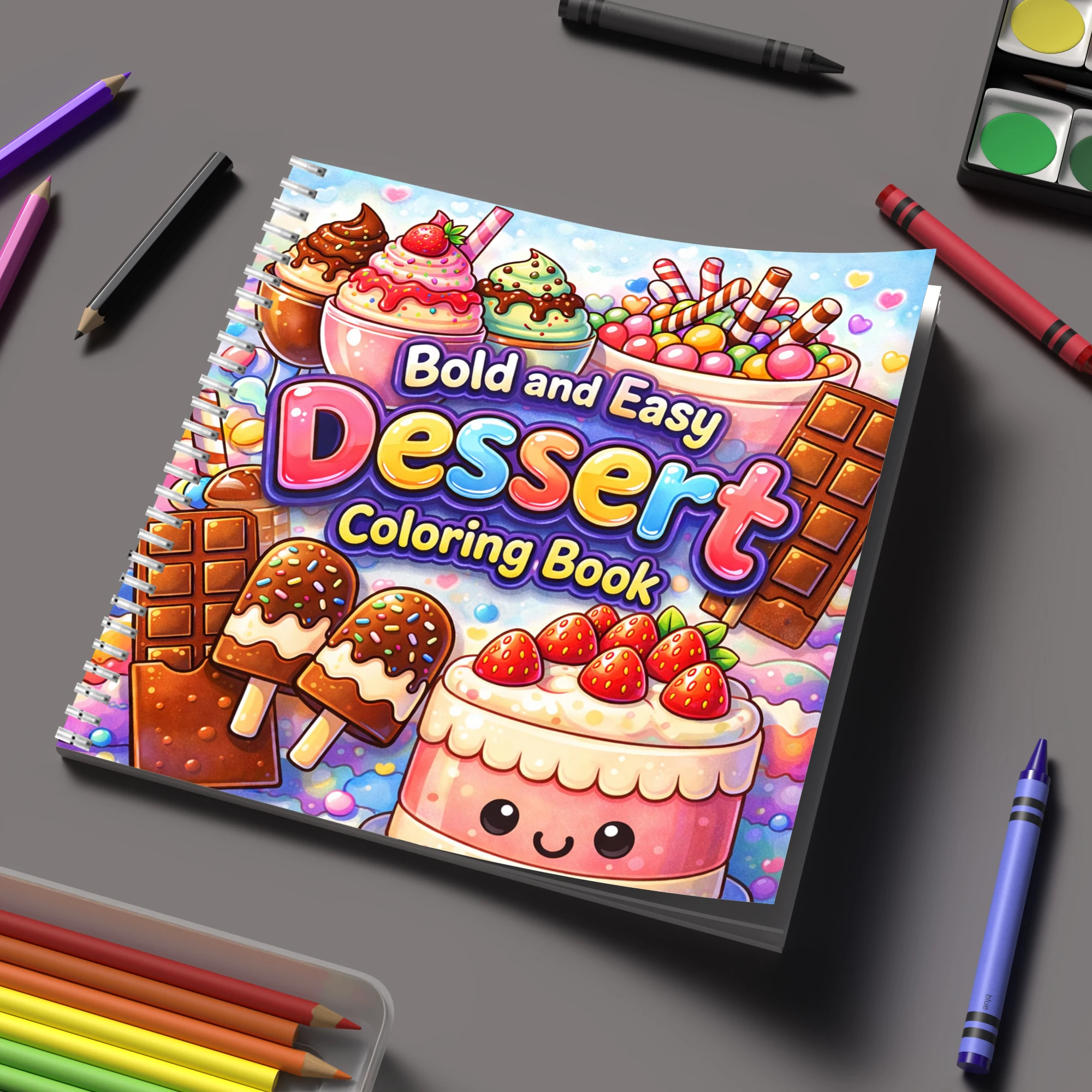Food And Snacks Coloring Book - 컬러링북 성인용 쉬운 디저트 컬러링북, 생일