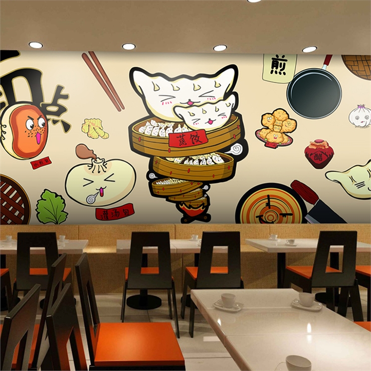 Food Snacks Background - 맞춤형 3D 핸드 페인팅 만화 음식