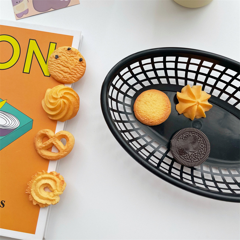 Food Snacks Basket - 1개입 타원형 플라스틱 서빙 바구니 다용도
