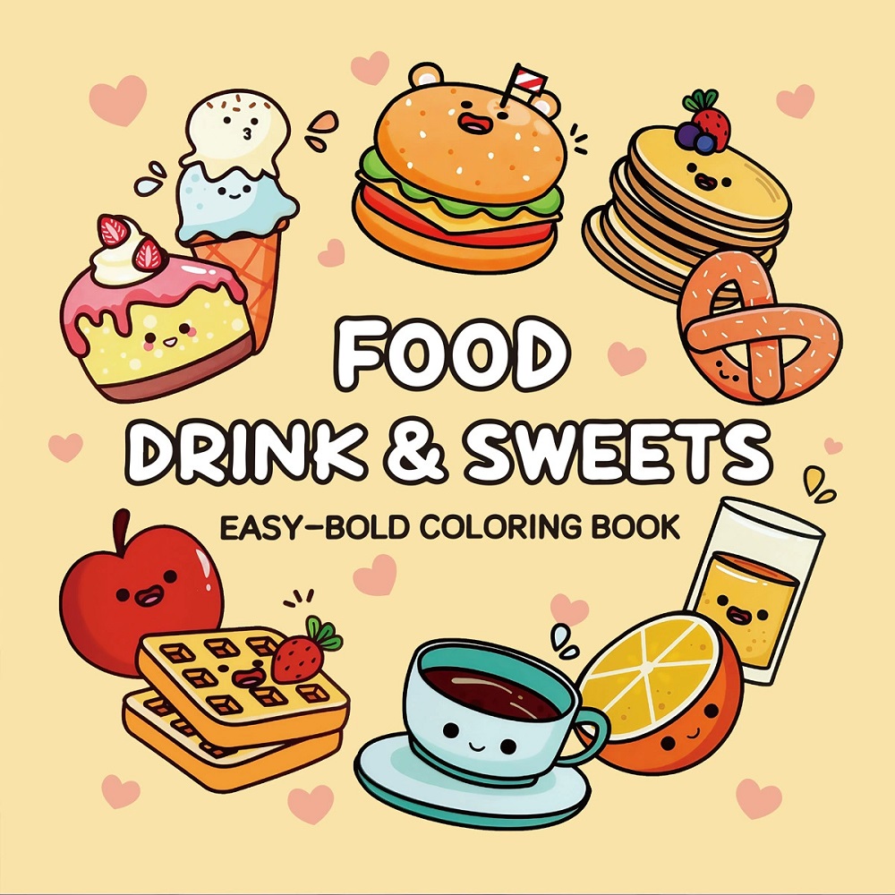 Food And Snacks Coloring Book - 음식, 음료 및 과자 성인을 위한