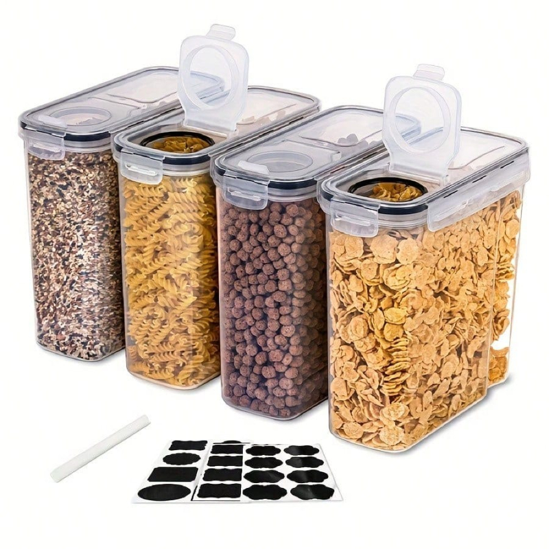 Food Packed Snacks - 4개 세트 밀폐형 시리얼 건식품 보관