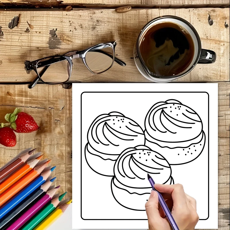 컬러링북 성인용 쉬운 디저트 컬러링북, 생일 선물, 개 - Food And Snacks Coloring Book 리뷰 및 가격