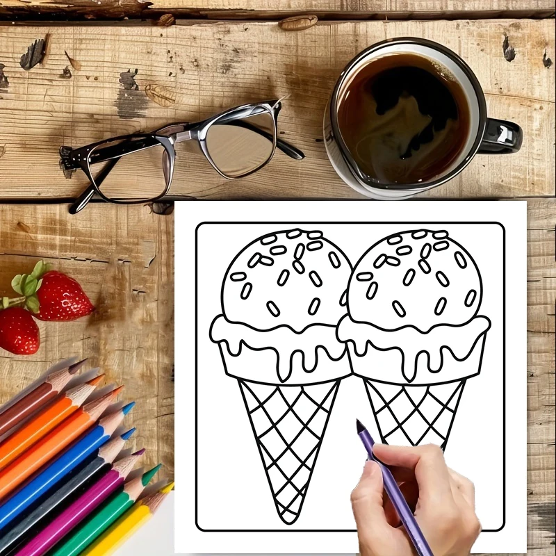 컬러링북 성인용 쉬운 디저트 컬러링북, 생일 선물, 개 - Food And Snacks Coloring Book 리뷰 및 가격