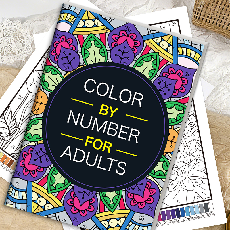 성인용 숫자 색칠 공부 책 32페이지 꽃무늬 만다라 디 - Food And Snacks Coloring Book 리뷰 및 가격