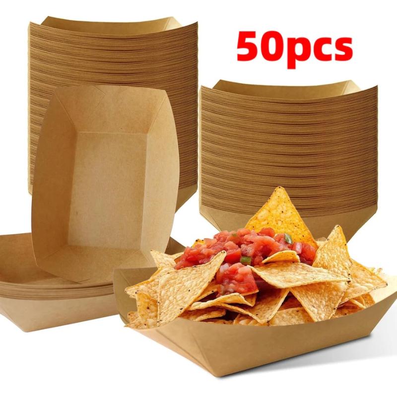 크라프트 보트 트레이 일회용 핫도그 보트 크라프트 종이 - Food Packed Snacks 리뷰 및 가격
