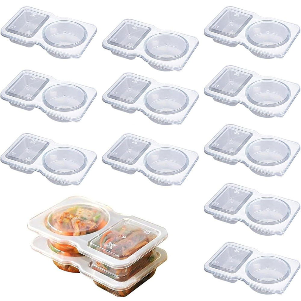 2칸짜리 일회용 투명 플라스틱 스낵 용기, 과일, 디핑 - Food Packed Snacks 리뷰 및 가격