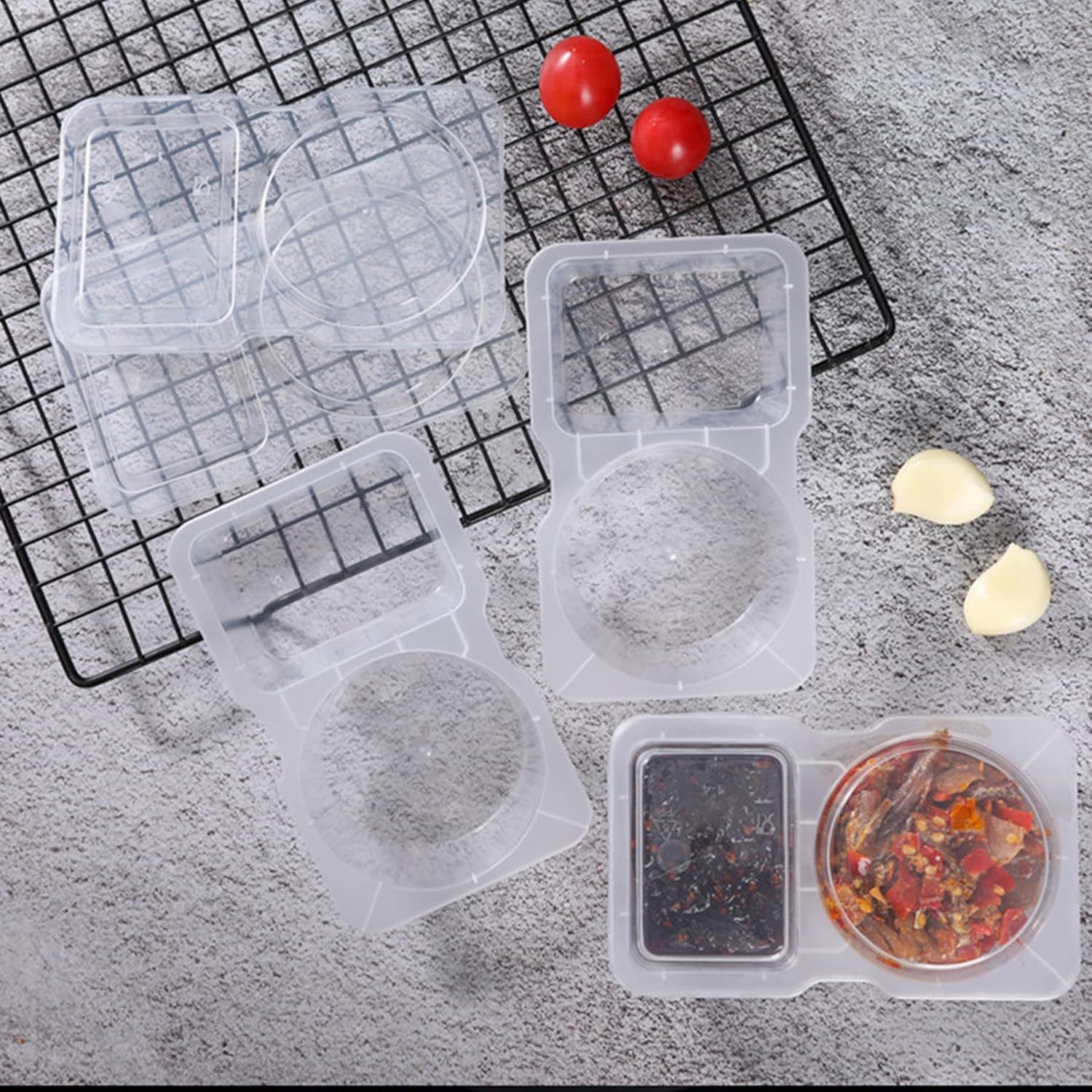 2칸짜리 일회용 투명 플라스틱 스낵 용기, 과일, 디핑 - Food Packed Snacks 리뷰 및 가격