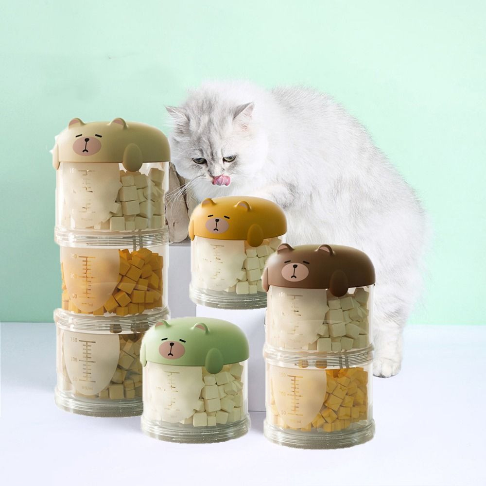 실용적인 플라스틱 다층 고양이 사료 상자 방습 귀여운  - Food Packed Snacks 리뷰 및 가격