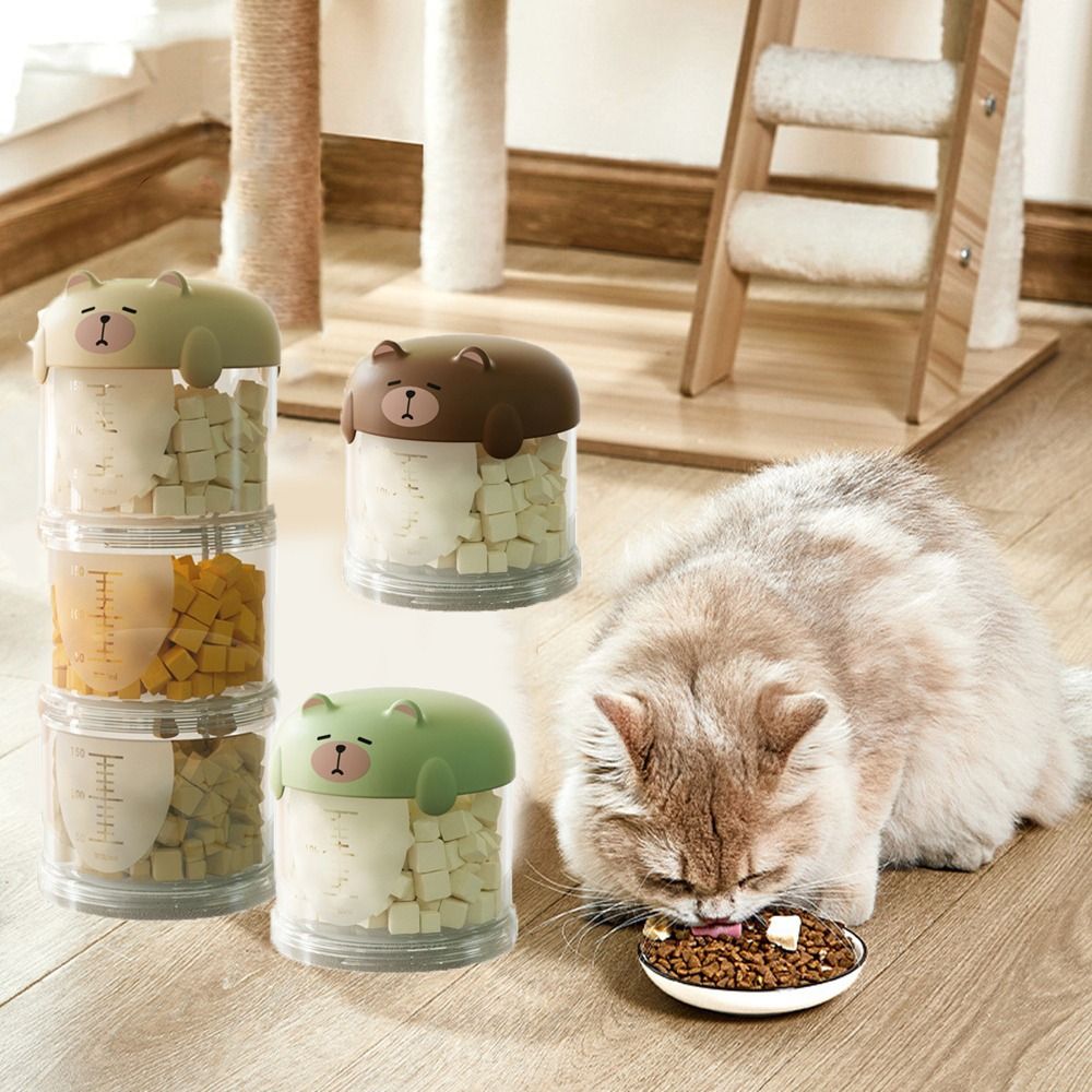실용적인 플라스틱 다층 고양이 사료 상자 방습 귀여운  - Food Packed Snacks 리뷰 및 가격
