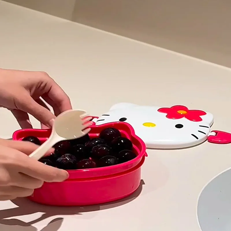 귀여운 헬로 키티 모양의 도시락 상자 휴대용 만화 도시 - Food Snacks Packaging 리뷰 및 가격